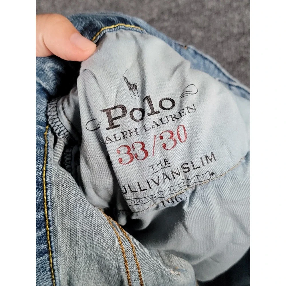 Polo Ralph Lauren Sullivan Slim Jeans Mens 33x30 (Fits 32x28) Light Wash Preppy